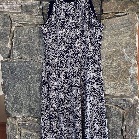 Tommy Hilfiger Navy /White Sleeveless Floral Dress Sz:6 NWOT - Picture 3 of 12